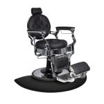 Hairdressing mat under a semicircular armchair