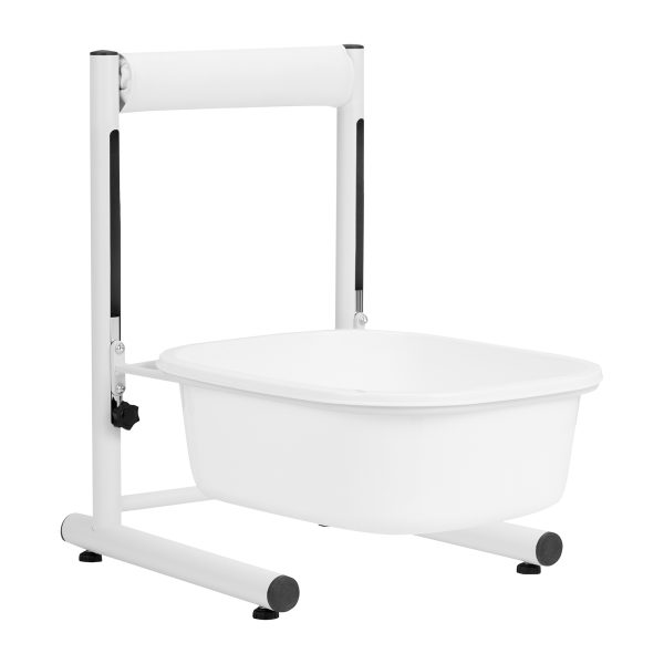 Height-adjustable pedicure tray white