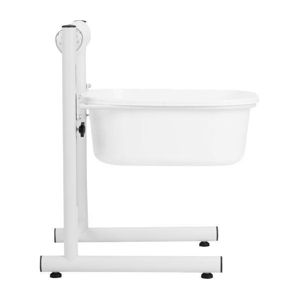 Height-adjustable pedicure tray white