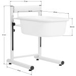 Height-adjustable pedicure tray white