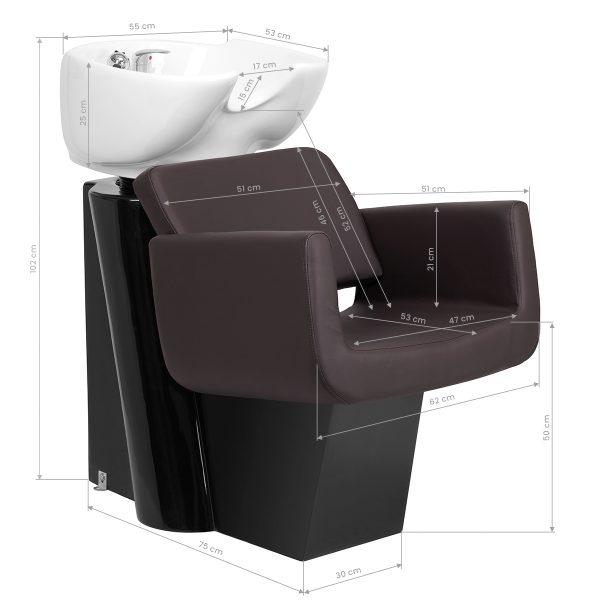 Hairdresser's sink Gabbiano Helsinki brown