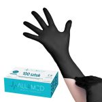 Disposable nitrile gloves All4med L black