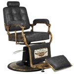 Barber chair Gabbiano Boss HD Old Leather, black color