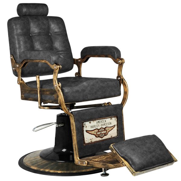 Barber chair Gabbiano Boss HD Old Leather, black color