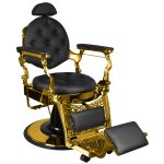Barber chair Gabbiano Giulio Gold, black