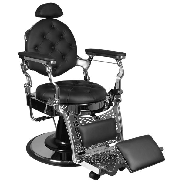 Barber chair Gabbiano Giulio Silver, black