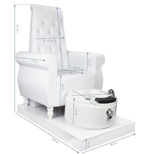 Pedicure chair Krystal white