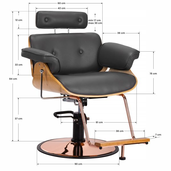 Hairdressing chair Gabbiano Florence, Black