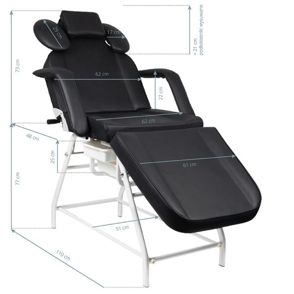 Cosmetology bed Ivette black