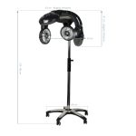 Hairdressing infrazone GABBIANO 938 with stand, black color