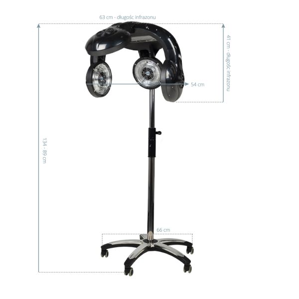 Hairdressing infrazone GABBIANO 938 with stand, black color