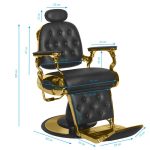 Barbers and beauty salons haircut chair Gabbiano Francesco Gold Black