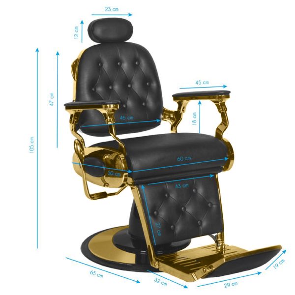 Barbers and beauty salons haircut chair Gabbiano Francesco Gold Black