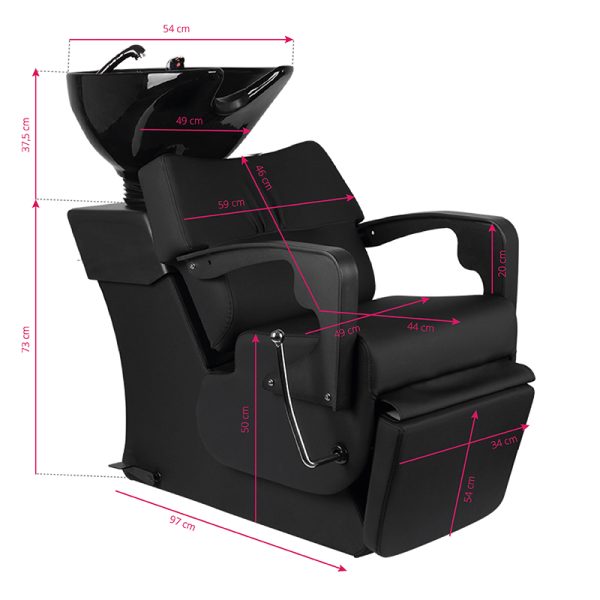 Barber sink Gabbiano C37 black