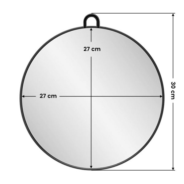 Black frame mirror with handle Q-29