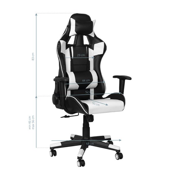 Gaming chair Premium 916, black with white