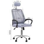 Chair with wheels QS-02 grey