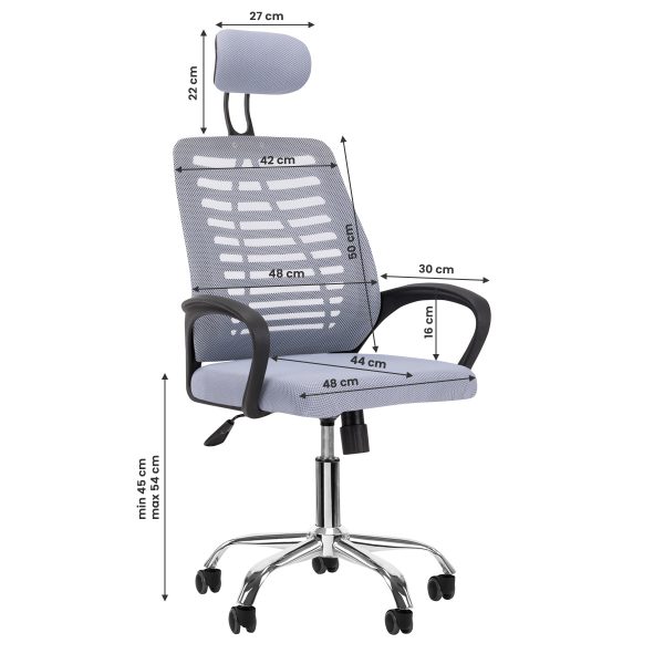 Chair with wheels QS-02 grey