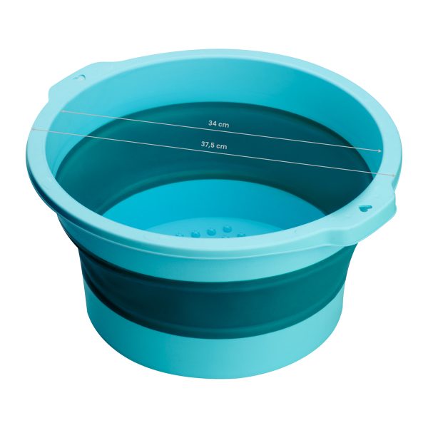 Folding pedicure bath for podological work blue