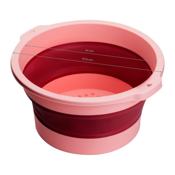 Folding pedicure bath for podological work pink