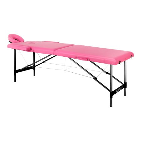 Folding massage table aluminum Activ Fizjo comfort 2 segment pink black