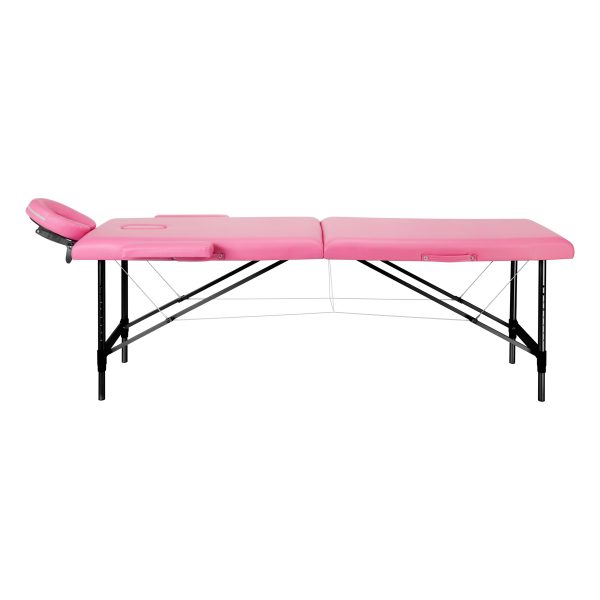 Folding massage table aluminum Activ Fizjo comfort 2 segment pink black