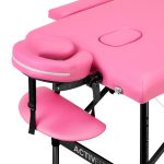 Folding massage table aluminum Activ Fizjo comfort 2 segment pink black