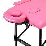 Folding massage table aluminum Activ Fizjo comfort 2 segment pink black