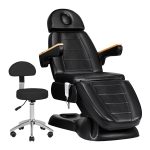 Elektrinė kosmetinė kėdė SILLON Lux 273b + taburetė 304, Juoda