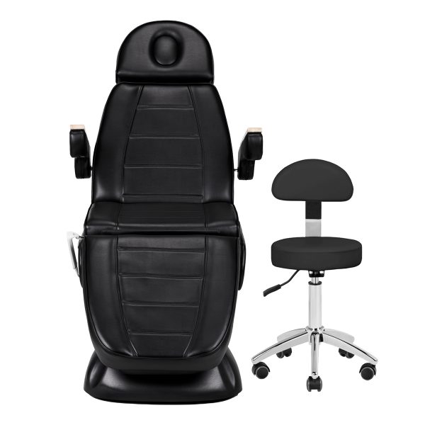 Electric cosmetic chair SILLON Lux 273b+stool 304 black