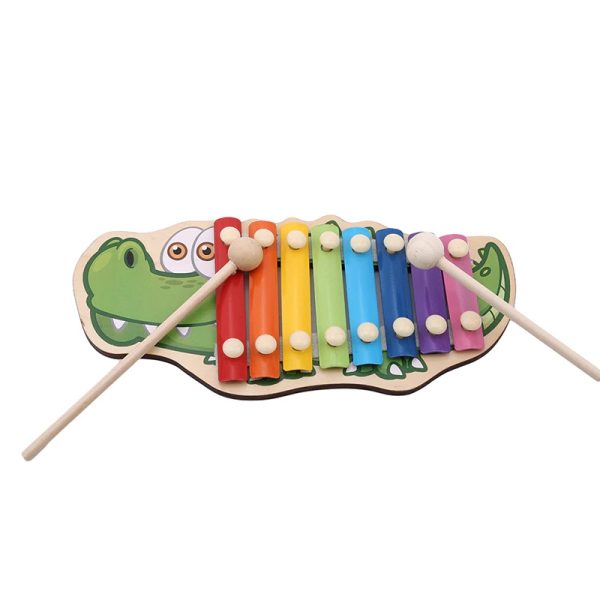 Colourful wooden dulcimer for children crocodile