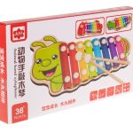 Colourful wooden dulcimer for children crocodile