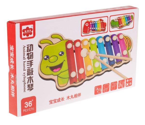 Colourful wooden dulcimer for children crocodile