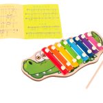 Colourful wooden dulcimer for children crocodile
