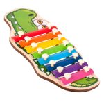Colourful wooden dulcimer for children crocodile