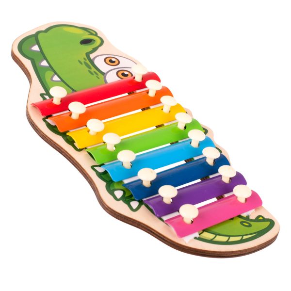 Colourful wooden dulcimer for children crocodile