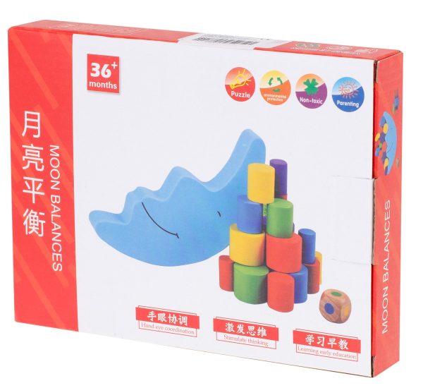 Montessori wooden moon balancing arcade game