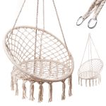 Stork's nest armchair swing with backrest ecru 80cm