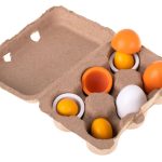 Play eggs removable wooden yolks