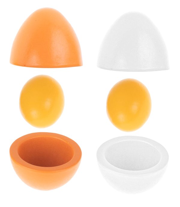 Play eggs removable wooden yolks