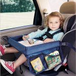 Waterproof table for car seat navy blue