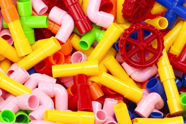 Educational bricks - Water pipes with accessories 84el.