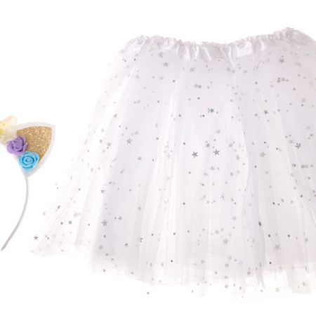 Unicorn carnival costume headband + skirt white 3-6 years old