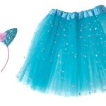 Unicorn carnival costume headband + skirt blue 3-6 years old