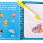 Water book with marker sea animals blue