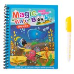 Water book with marker sea animals blue