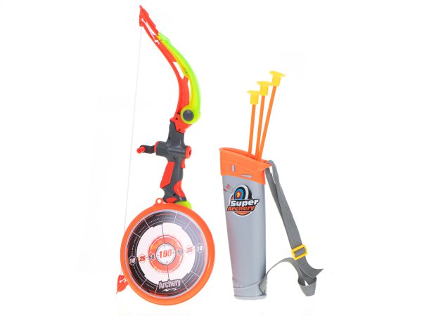 Bow with arrows and target plate shooting set