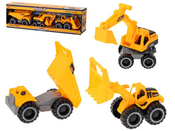Construction machinery set of 3 pieces excavator