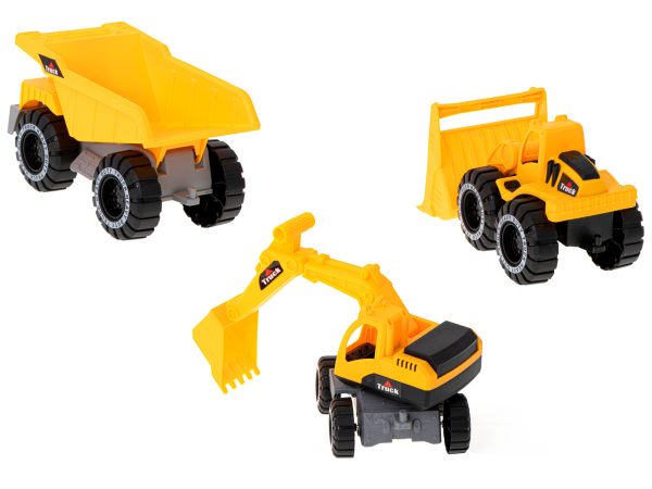 Construction machinery set of 3 pieces excavator