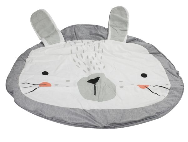 Baby mat round grey rabbit 85cm